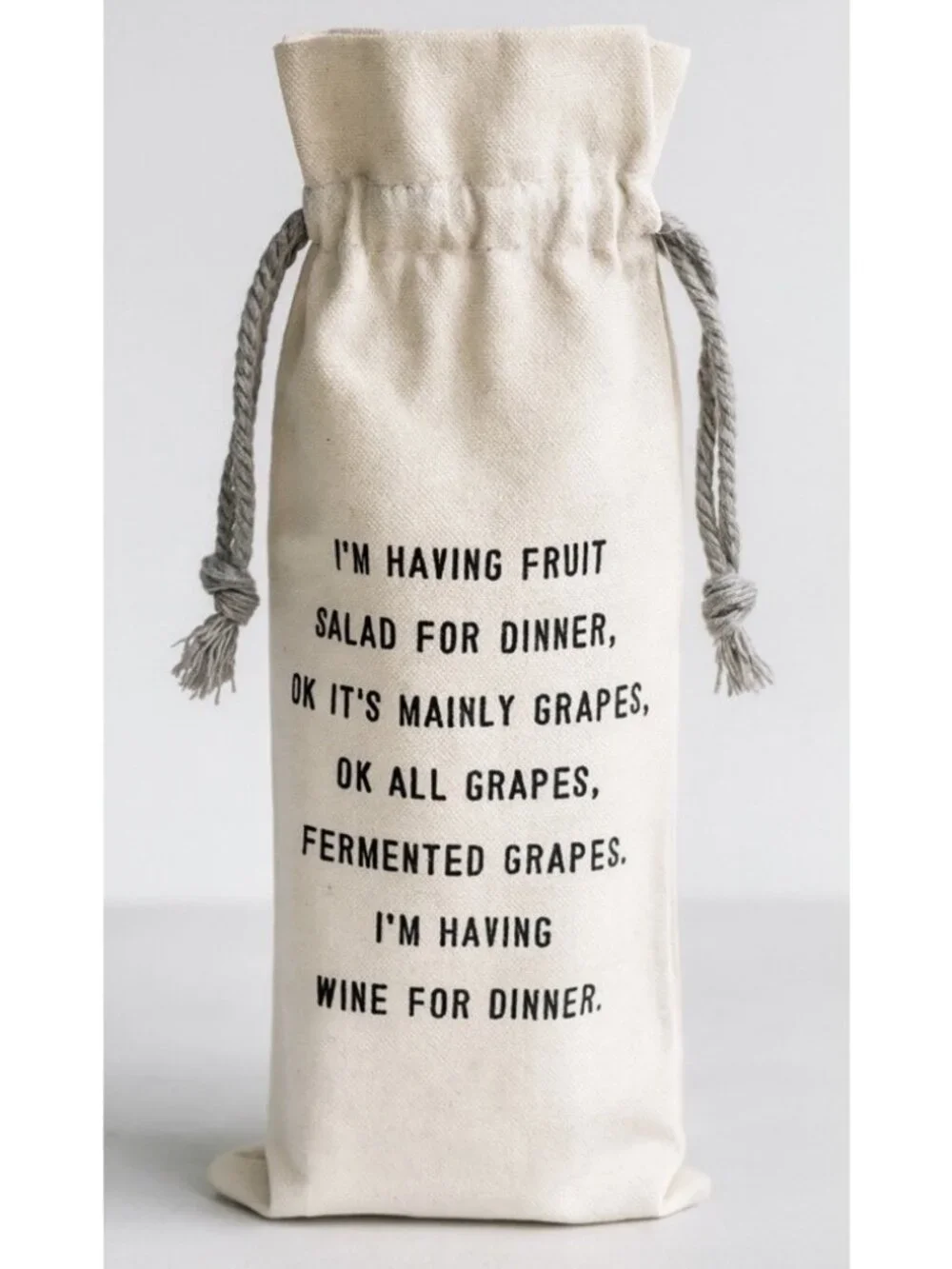 New Sugarboo Designs Co Wine For Dinner Gift Bag Drawstring Linen